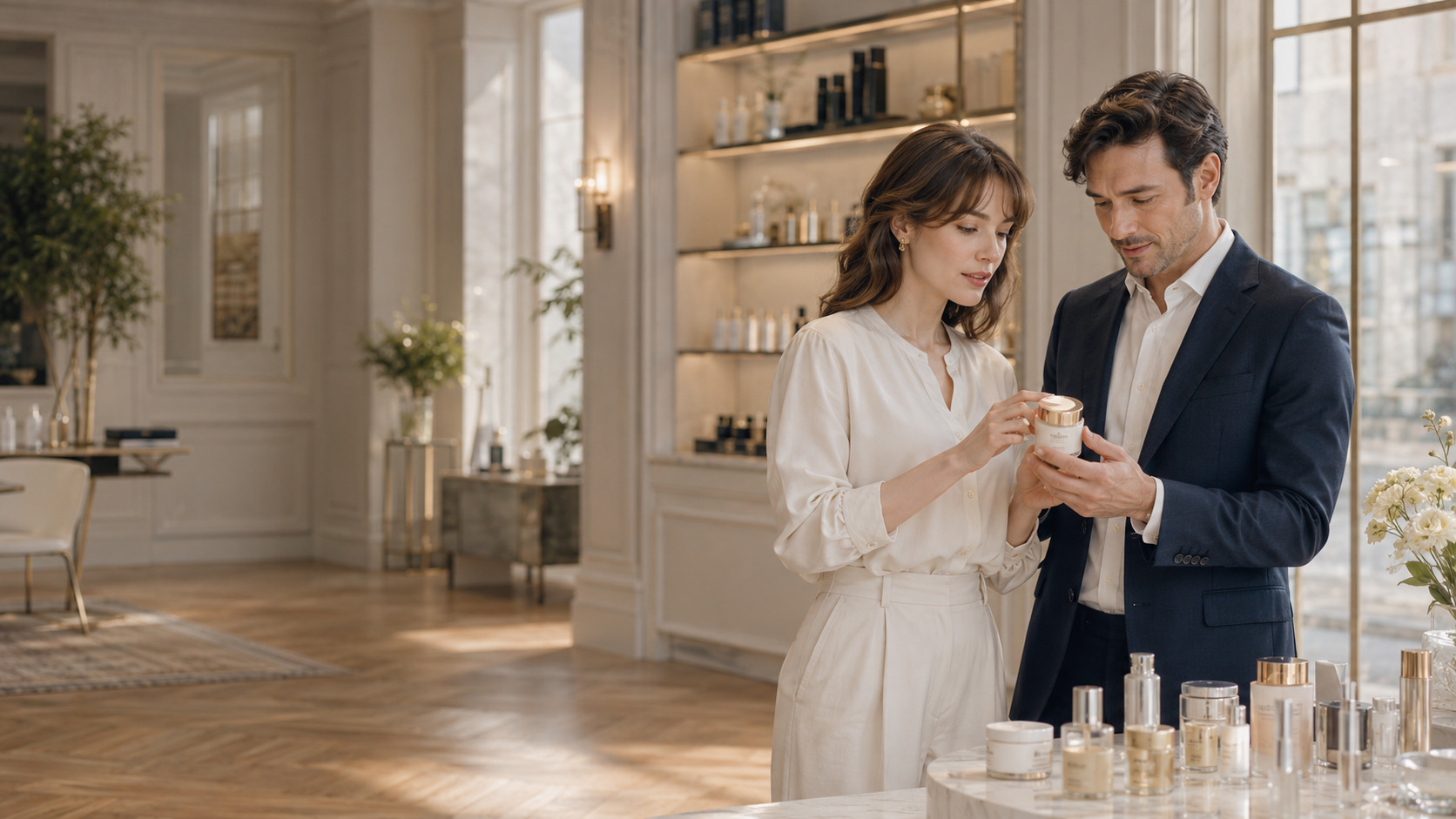Beauty marques IA visibilité dans les recherches et contenu du site optimisation illustration