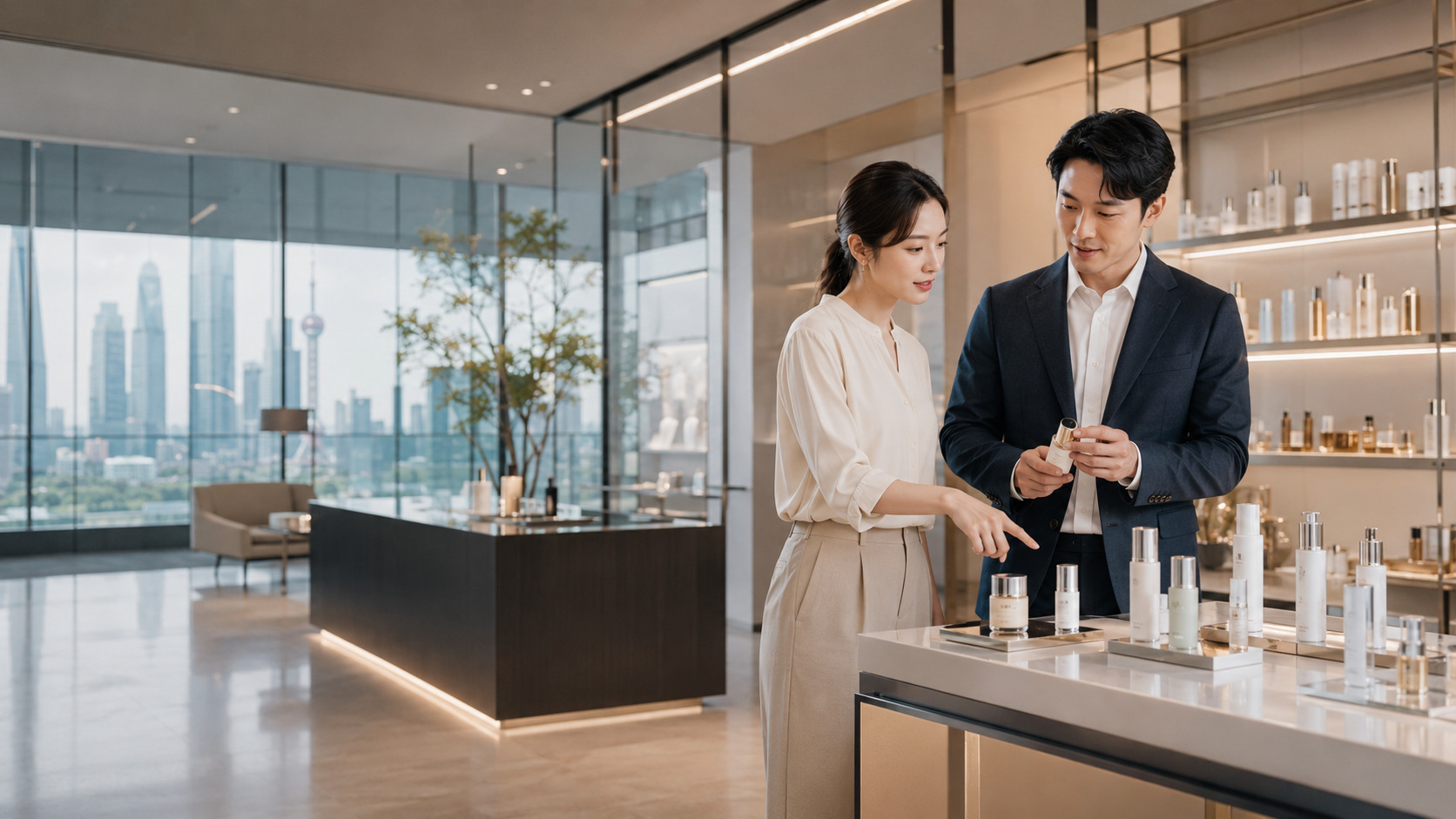 美妆品牌产品页、色号页、试色内容与 AI 搜索可见度优化示意