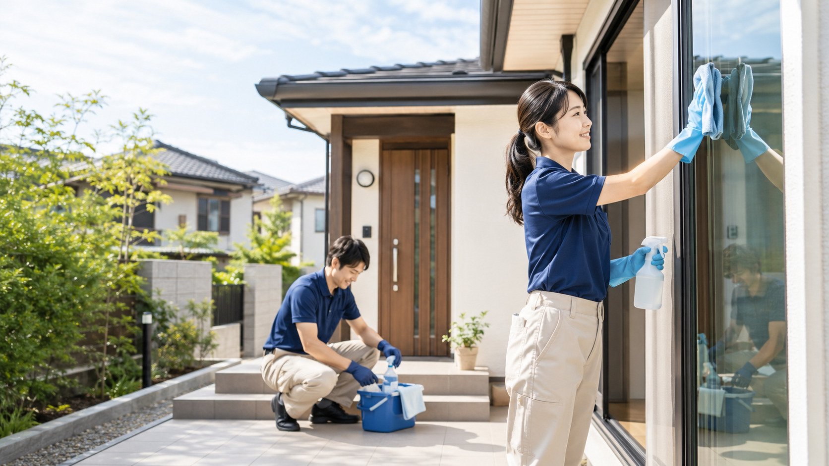 清掃会社 AI検索可見度と到府清掃サービスページコンテンツ最適化イメージ