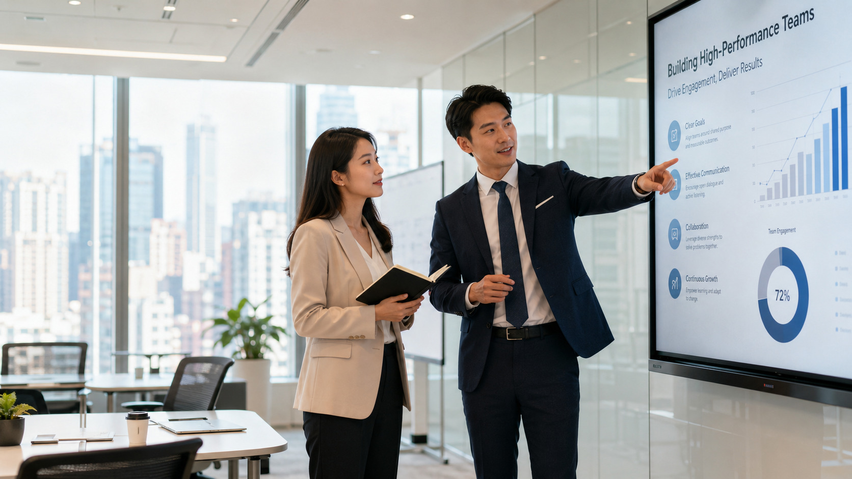 企業培訓公司課程頁、講師頁、個案與成效追蹤內容優化示意