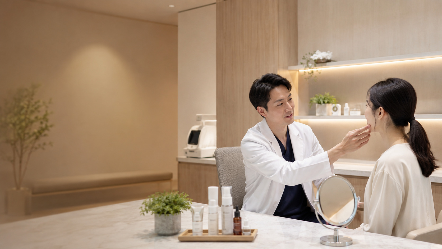 皮膚科クリニック AI検索可見度と症状コンテンツ最適化イメージ