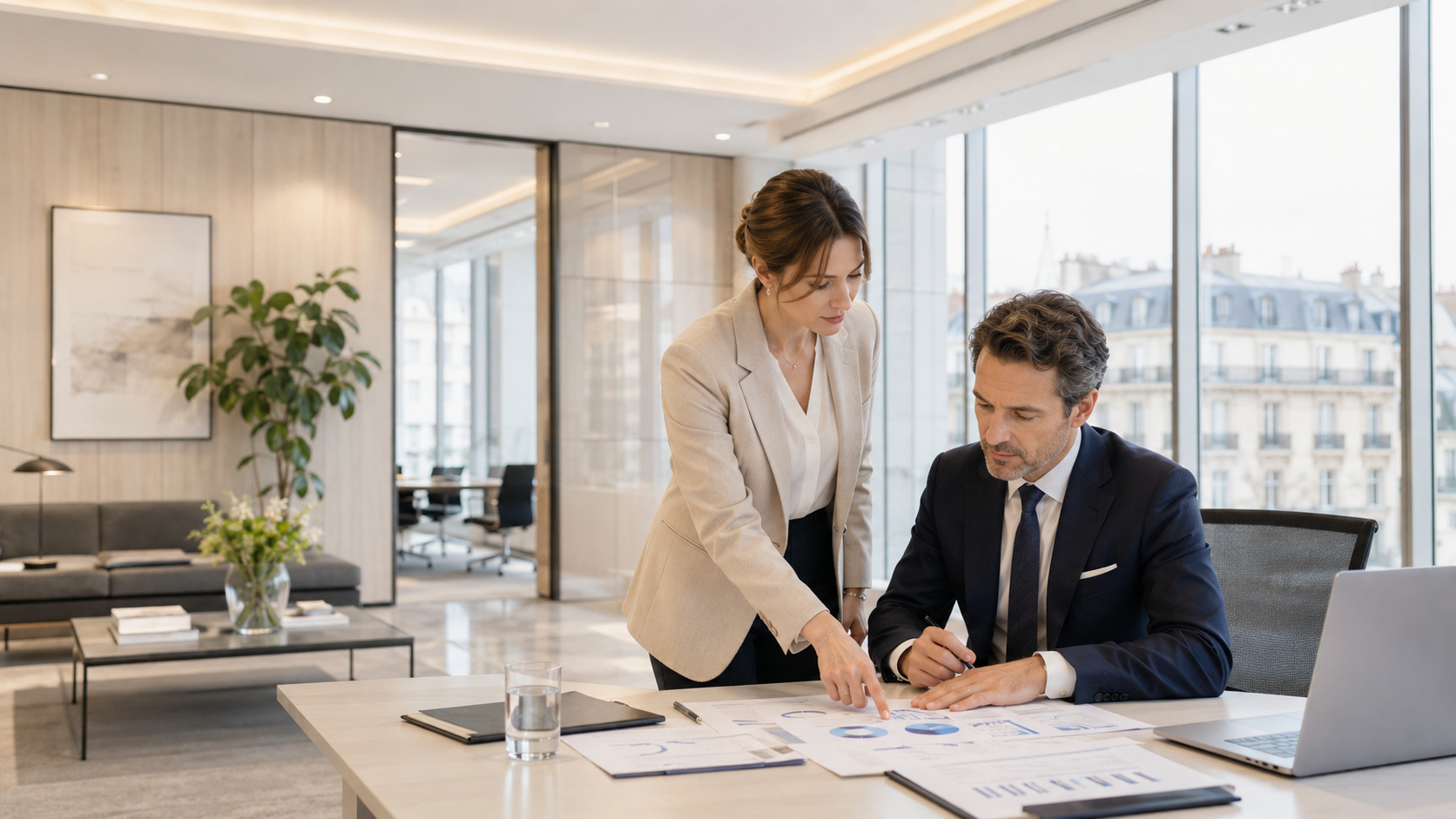 conseillers financiers IA visibilité dans les recherches et contenu du site optimisation illustration