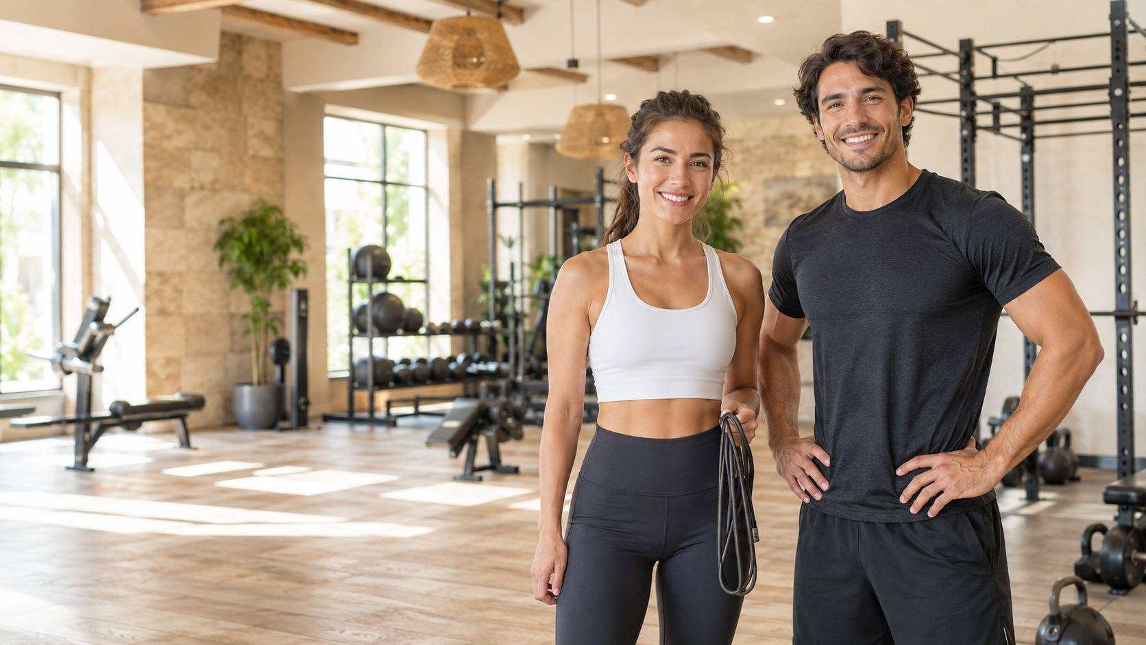 Ilustración de optimización de contenido web y visibilidad en búsquedas con IA para Fitness coaches