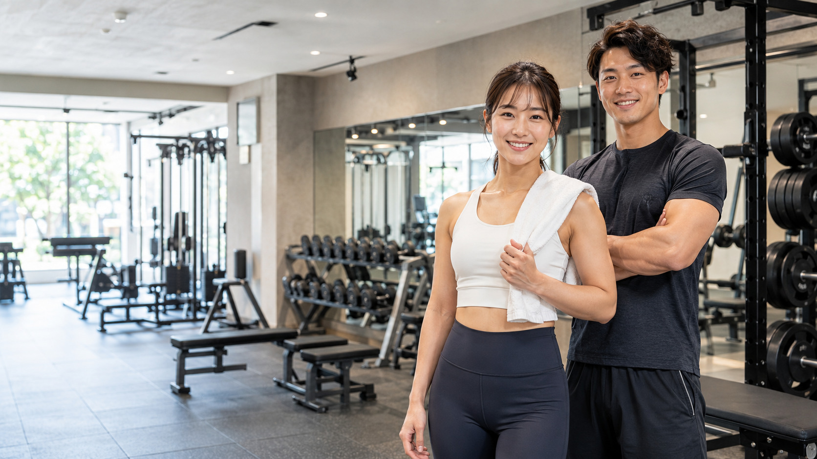 パーソナルトレーナー講座プラン、学員成果と AI検索最適化・可視性向上イメージ