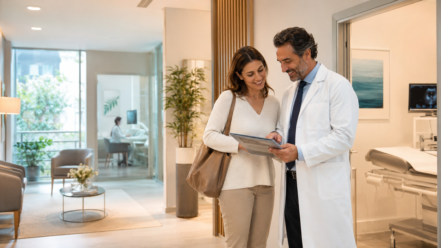 Ilustración de optimización de contenido web y visibilidad en búsquedas con IA para Health checkup centers