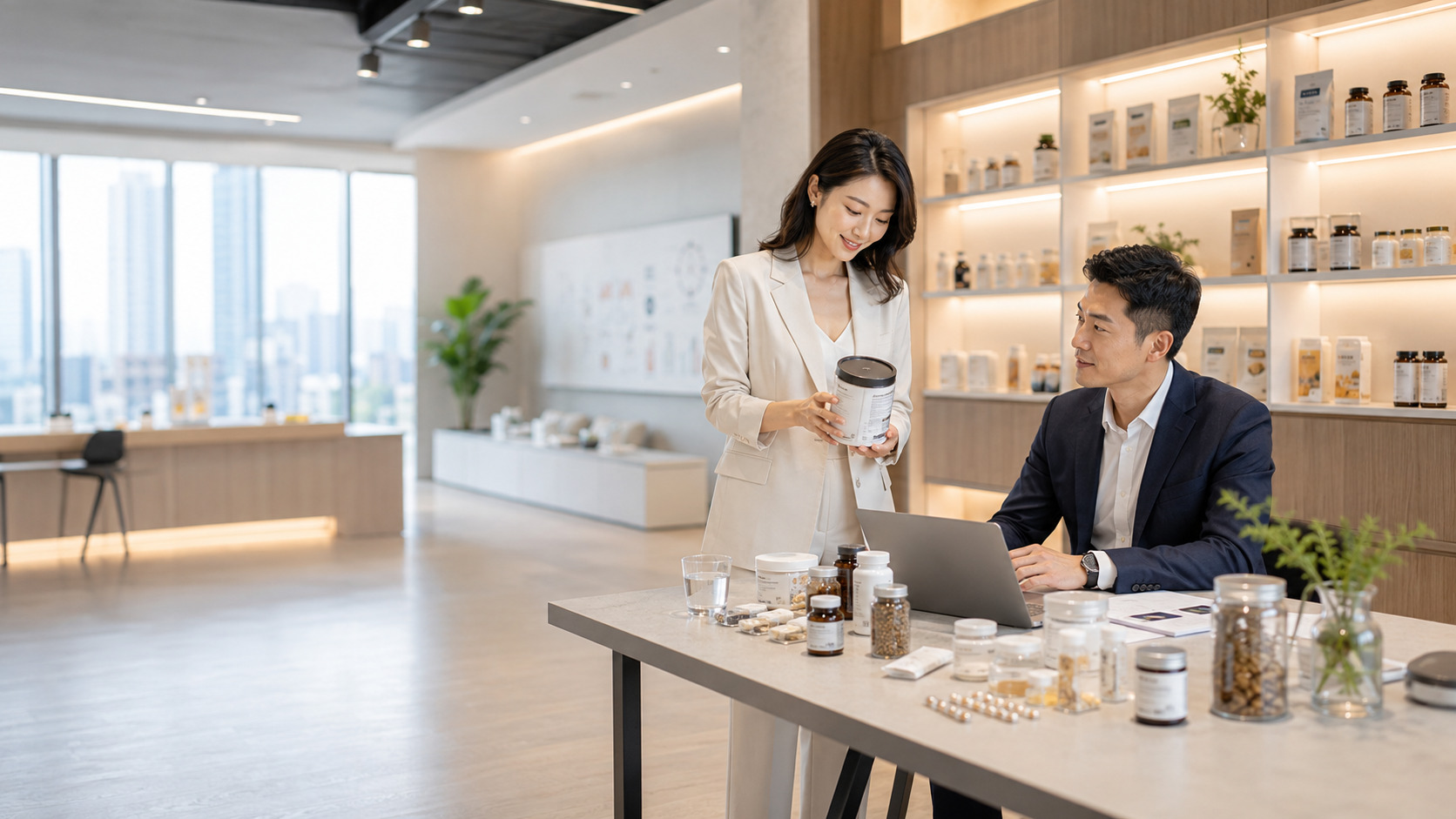 保健品牌产品页、成分说明、检验信息与 AI 搜索可见度优化示意