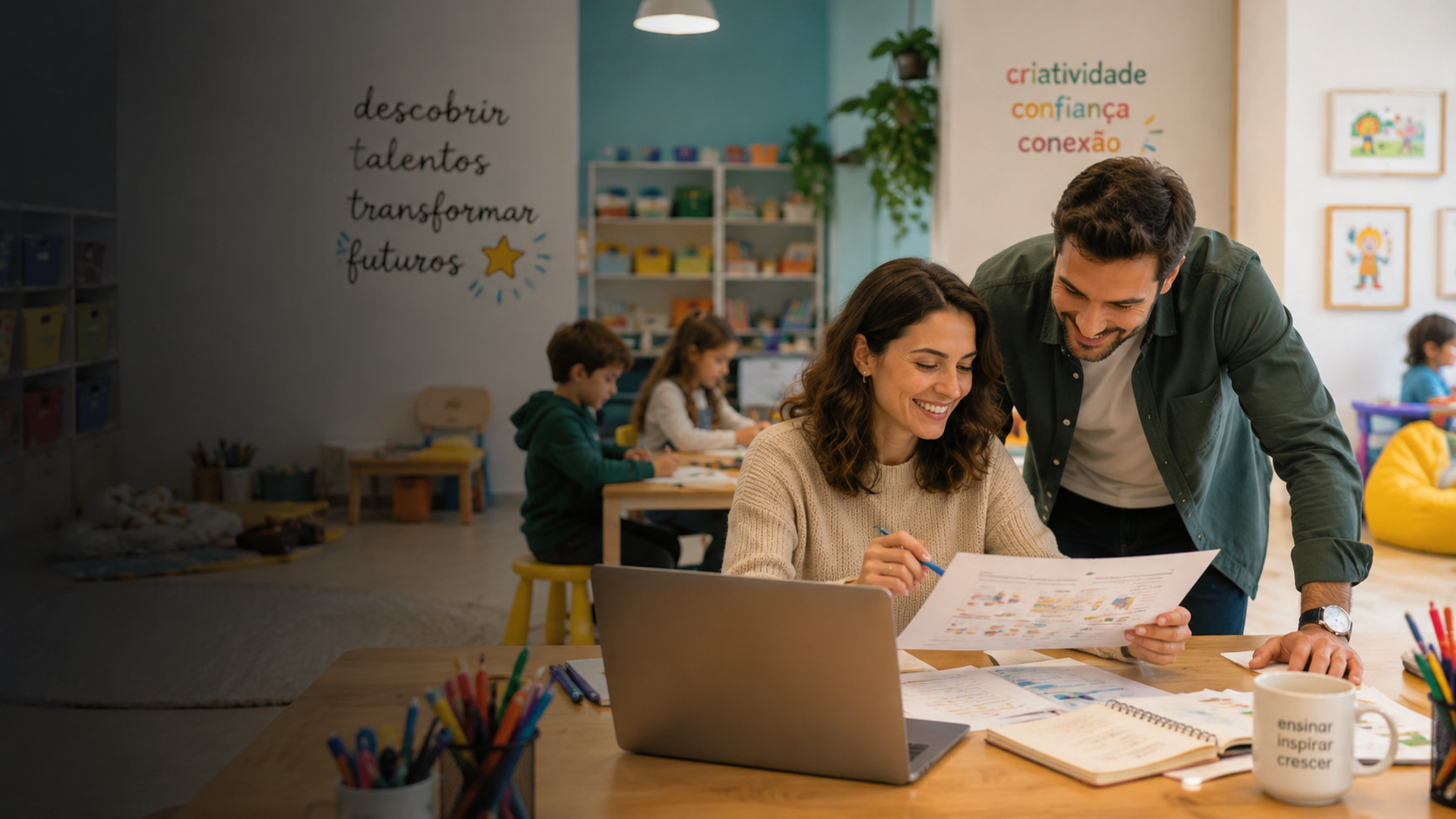 Ilustração de otimização de conteúdo do site e visibilidade em buscas com IA para Kids class fornecedores