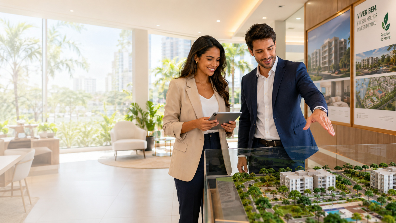Ilustração de otimização de conteúdo do site e visibilidade em buscas com IA para Real estate sales agencies