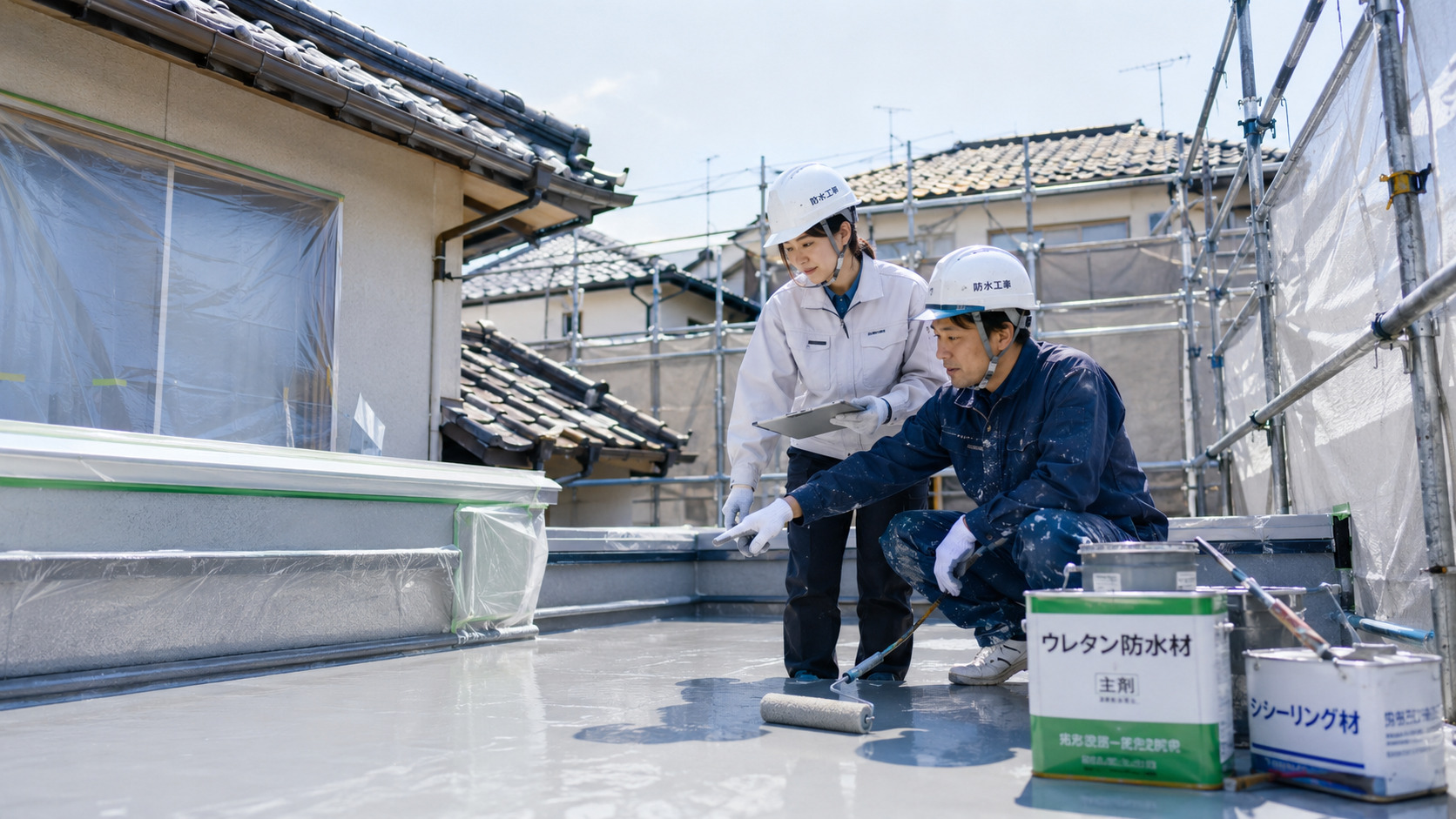 防水工事会社 AI検索可見度と抓漏防水サービスページコンテンツ最適化イメージ