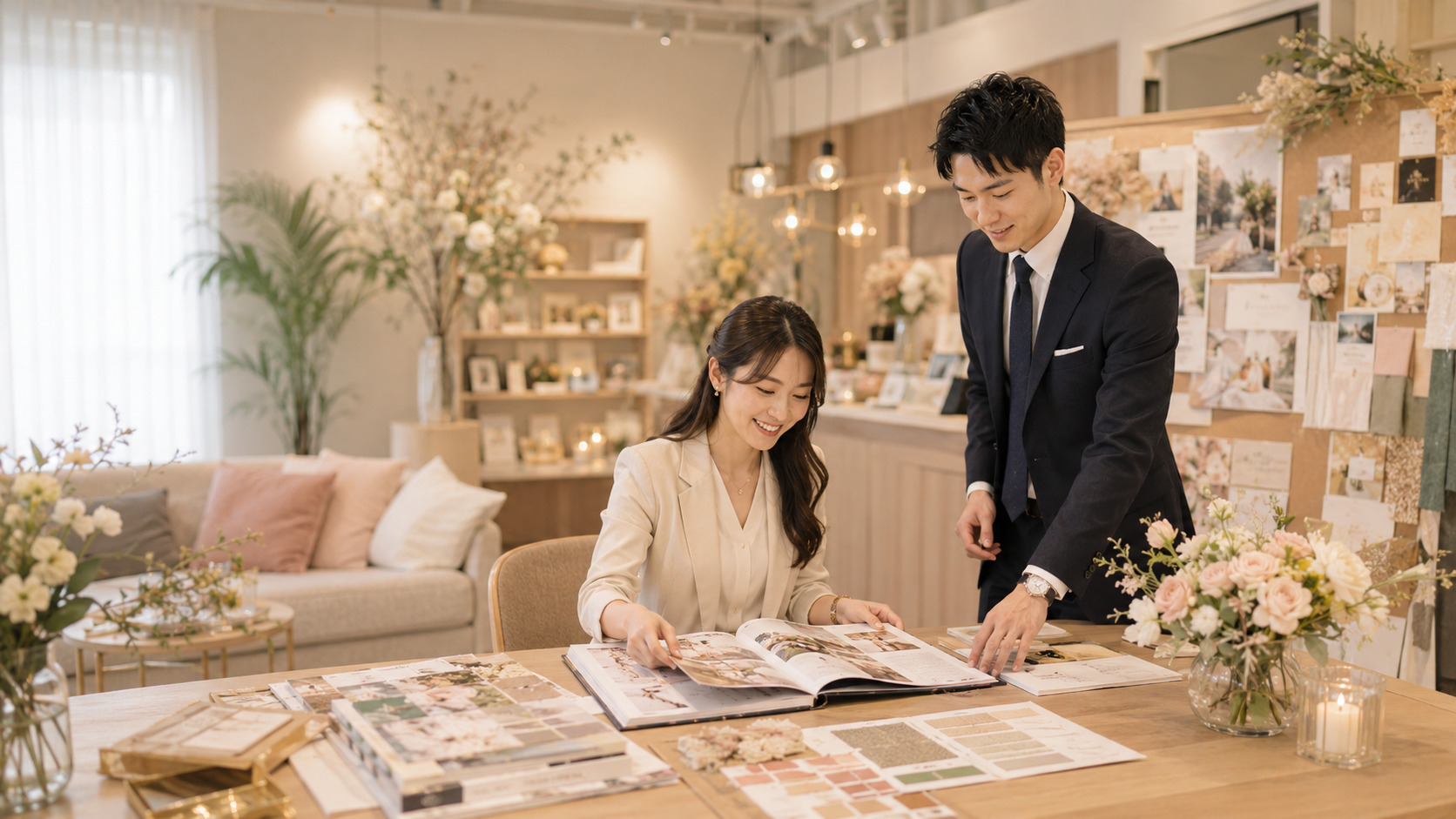 婚禮顧問流程控場、廠商整合與 AI 搜尋可見度優化示意