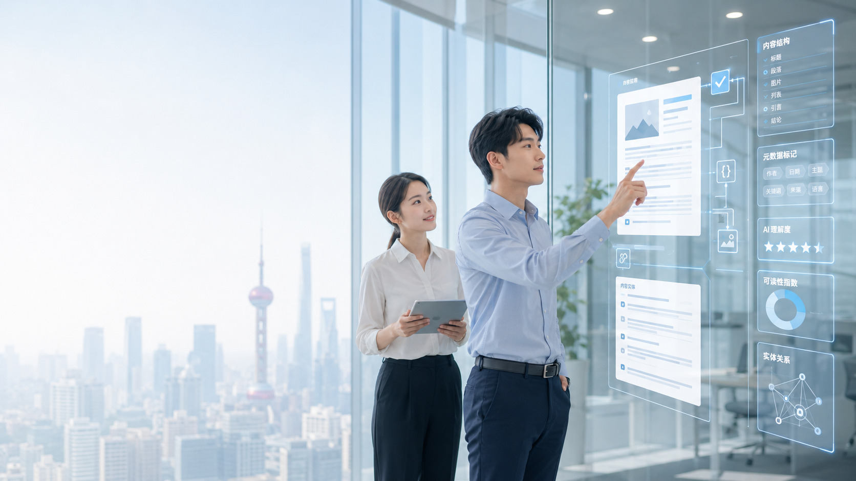 Pimker AI 可读性内容结构仪表板示意