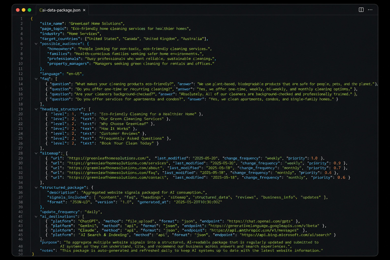 Pimker webpage signal structuring illustration